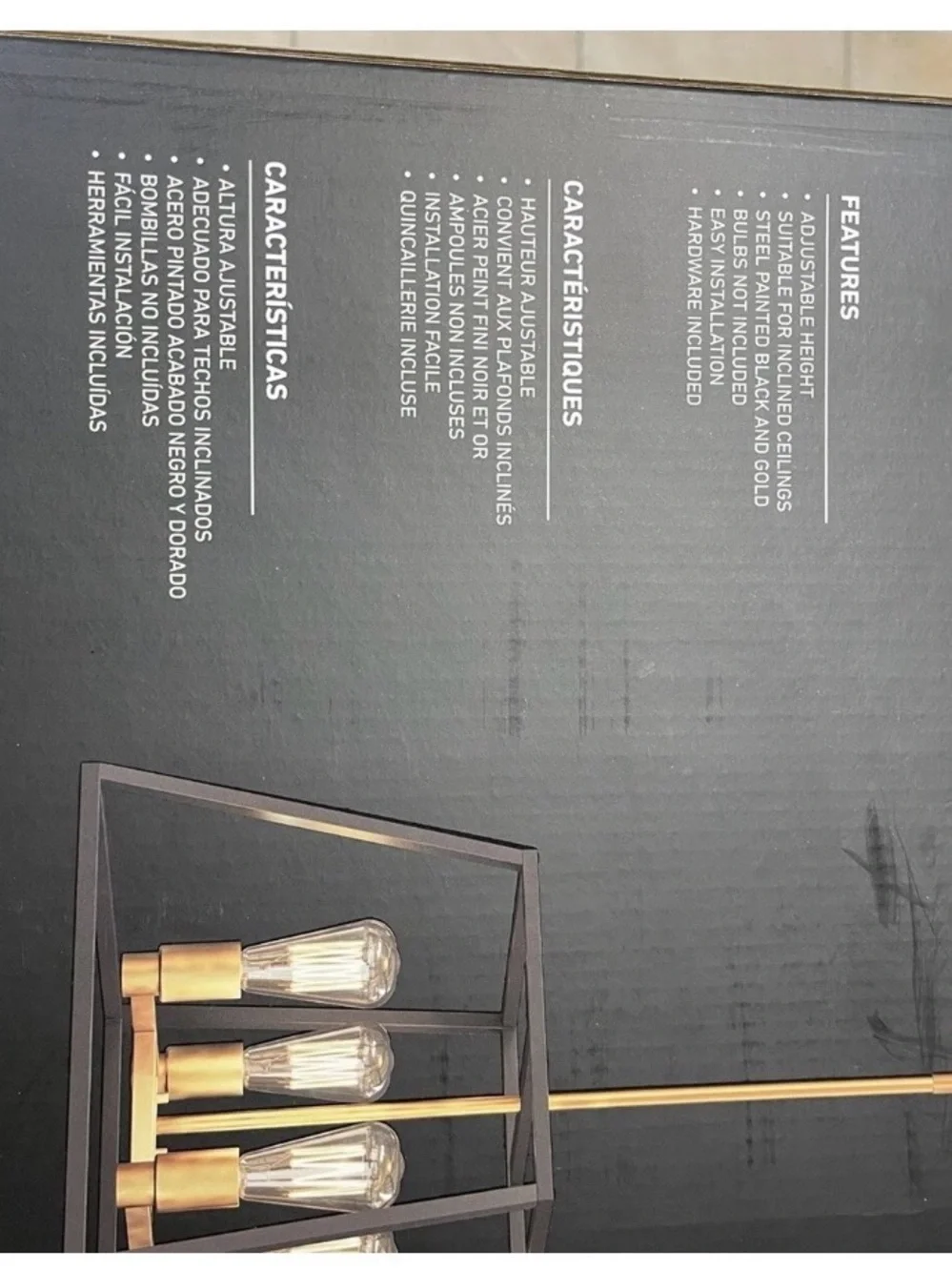 Black and Gold Metal Lantern Chandelier